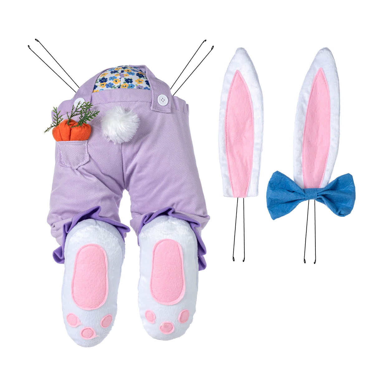 Plush Girl Bunny Wreath Decor Kit: Lavender (3 Pieces)