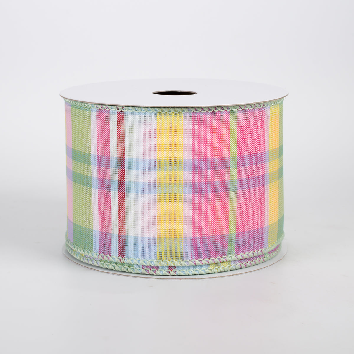 2.5" Posey Plaid Ribbon: Light Yellow Spring (10 Yards)