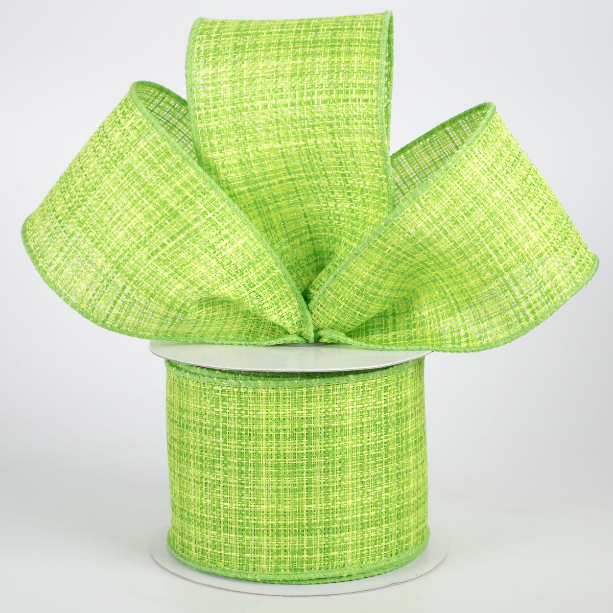2.5" Two-Tone Tweed Ribbon: Lime & Apple (10 Yards)