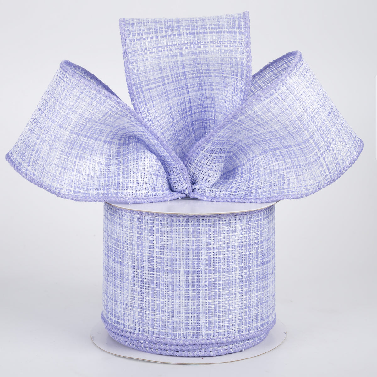 2.5" Two-Tone Tweed Ribbon: Lavender & White (10 Yards)