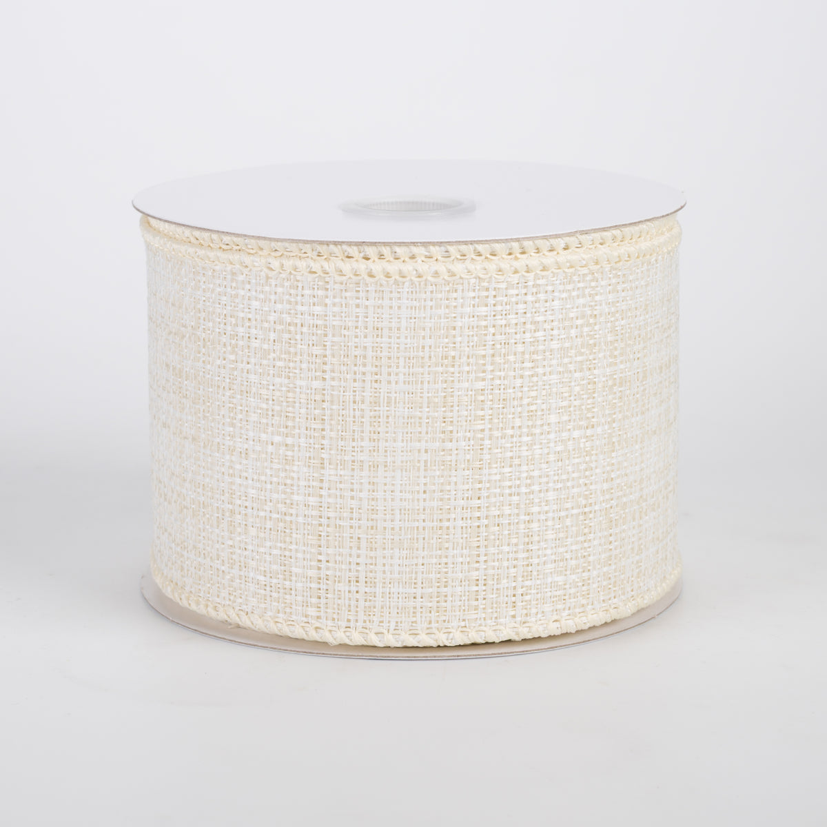 2.5" Two-Tone Tweed Ribbon: Ivory & Tan (10 Yards)