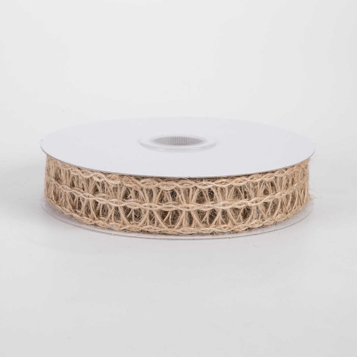 7/8" Wired Woven Jute Ovals Ribbon: Natural (10 Yards)