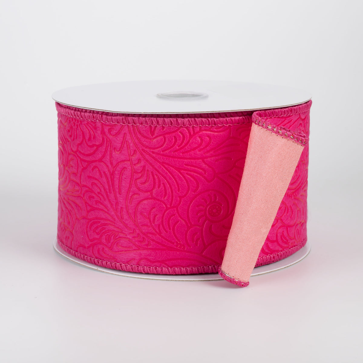 2.5" Double Sided Flower Breeze & Dupioni Ribbon: Fuchsia & Rose (10 Yards)