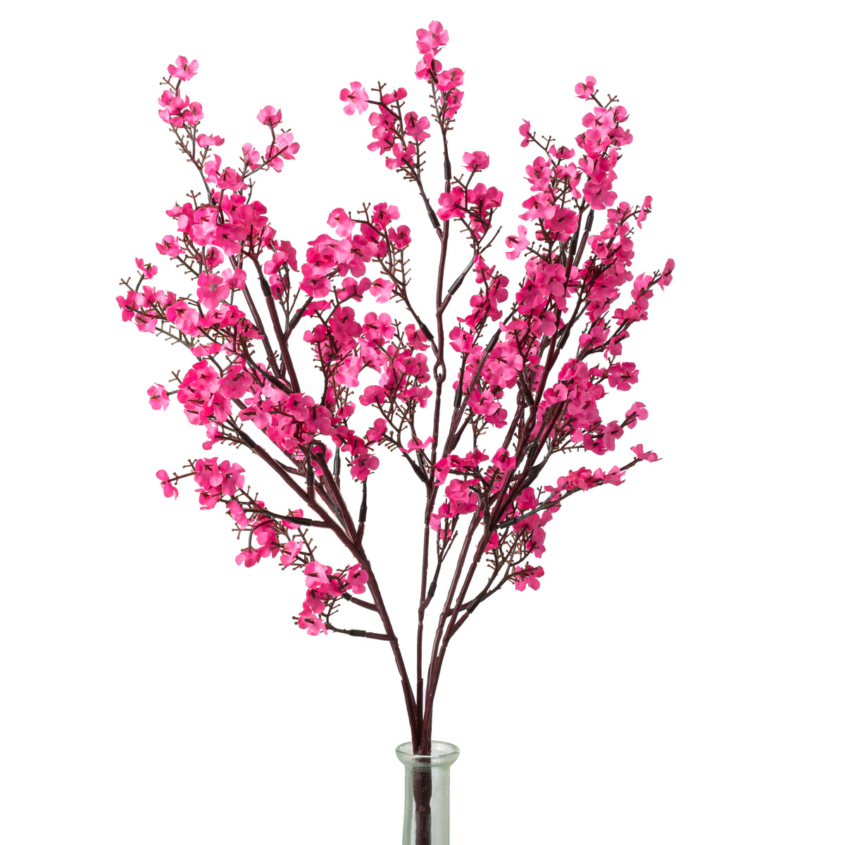 20" Artificial Plum Blossom Bush: Hot Pink (5 Stem)
