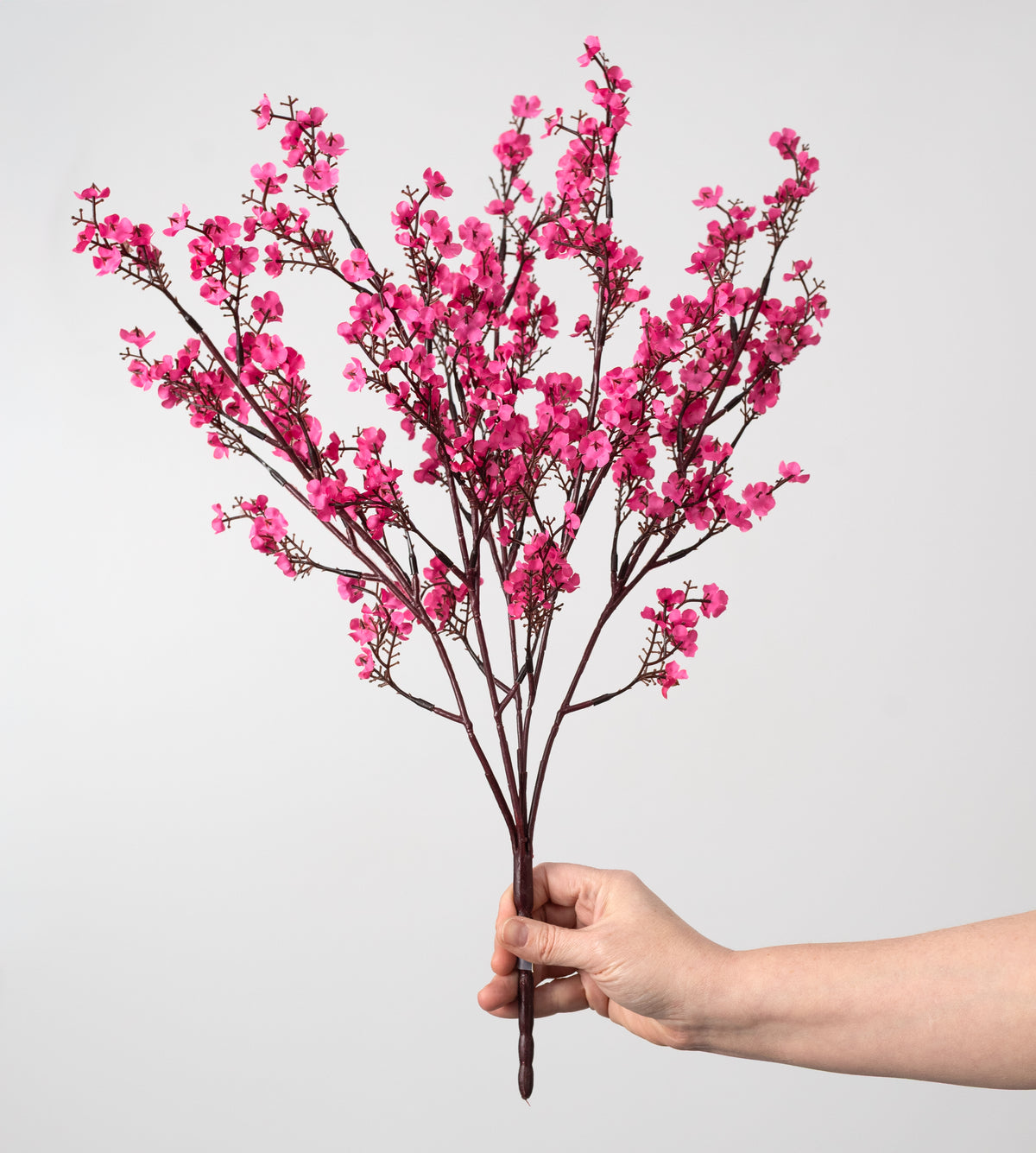 20" Artificial Plum Blossom Bush: Hot Pink (5 Stem)