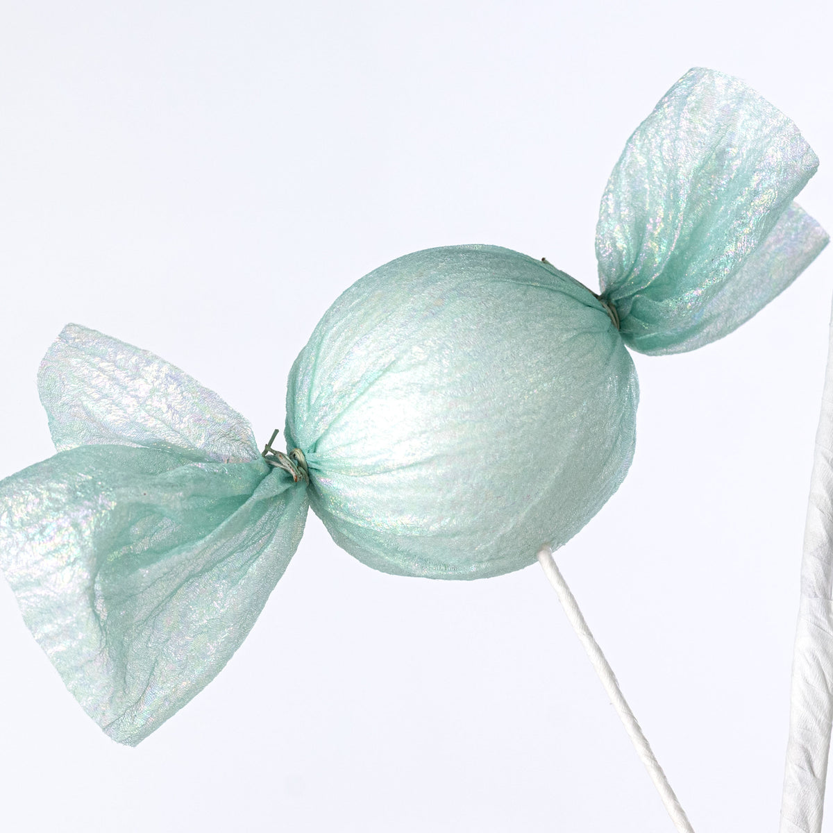 27" Iridescent Fabric Wrapped Candy Spray: Mint Blue