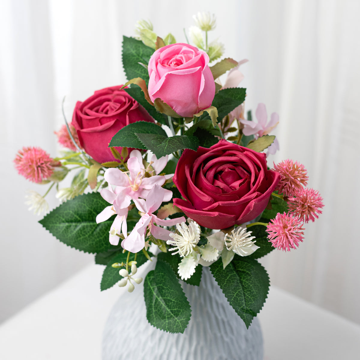 15" Mixed Roses Bush: Beauty Pink