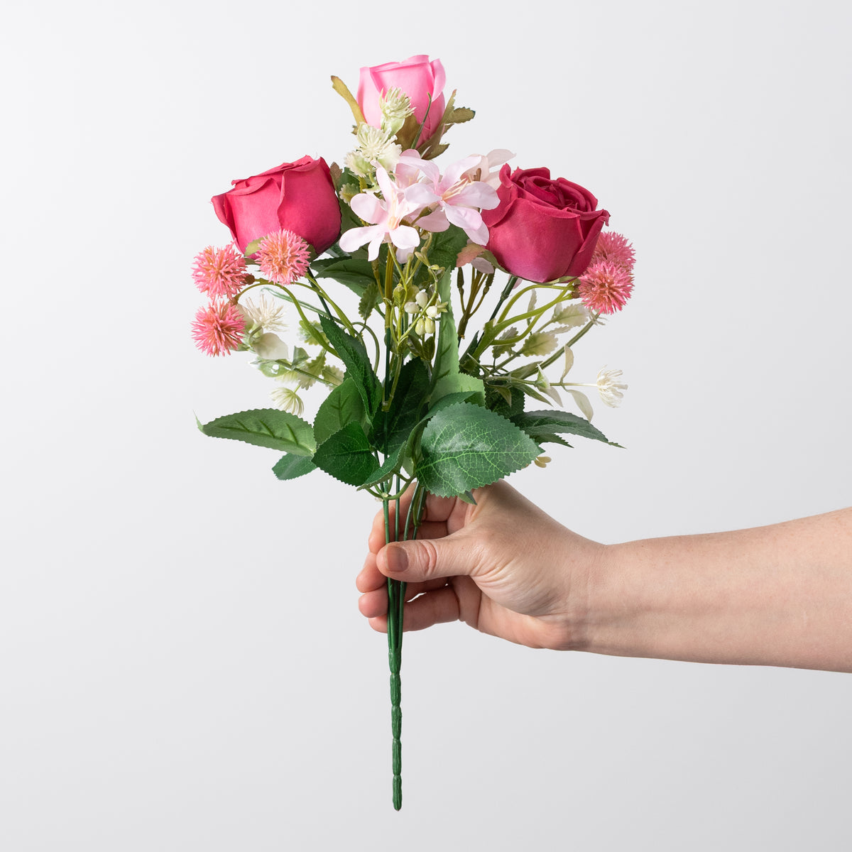 15" Mixed Roses Bush: Beauty Pink