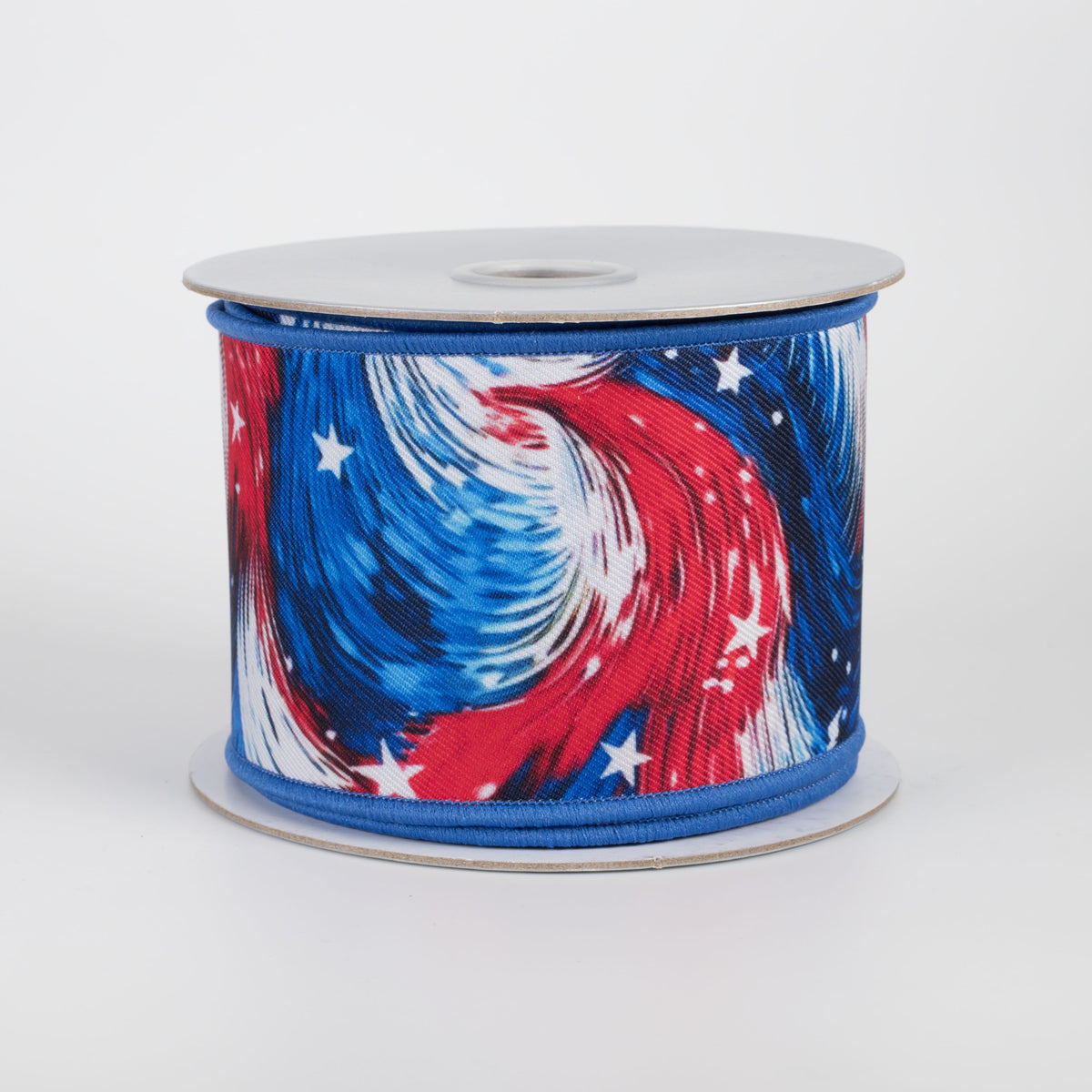 2.5" Brilliance Digital Print Stars & Stripes Swirls Ribbon (10 Yards)
