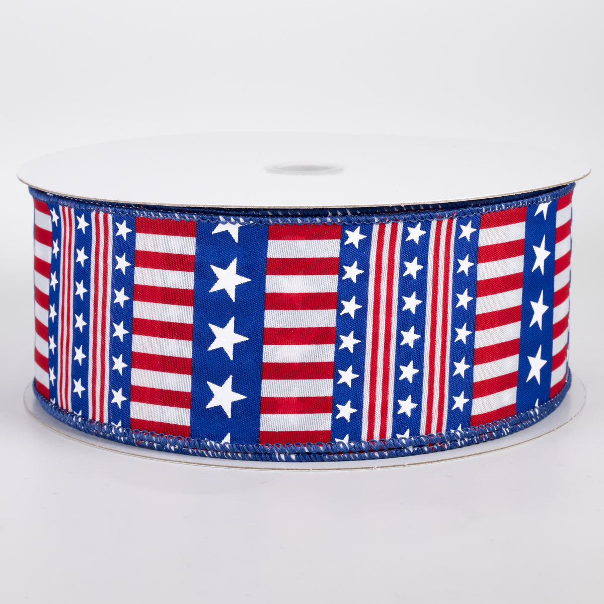 2.5" Satin American Dream Stars & Stripes Ribbon: Red, White & Royal (50 Yards)