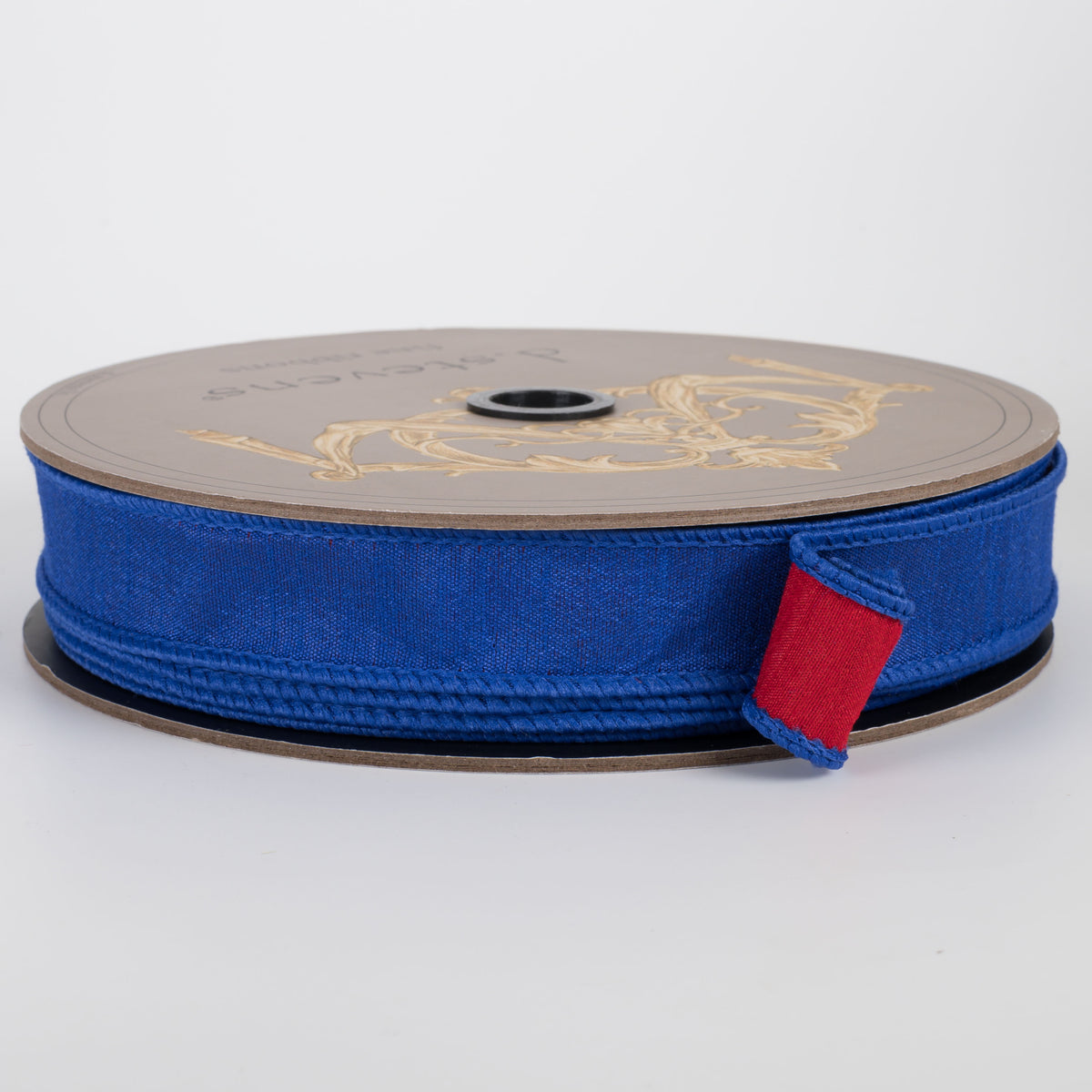 [D Stevens] 1" Double Sided Dupioni Ribbon: Royal Blue & Red (25 Yards)