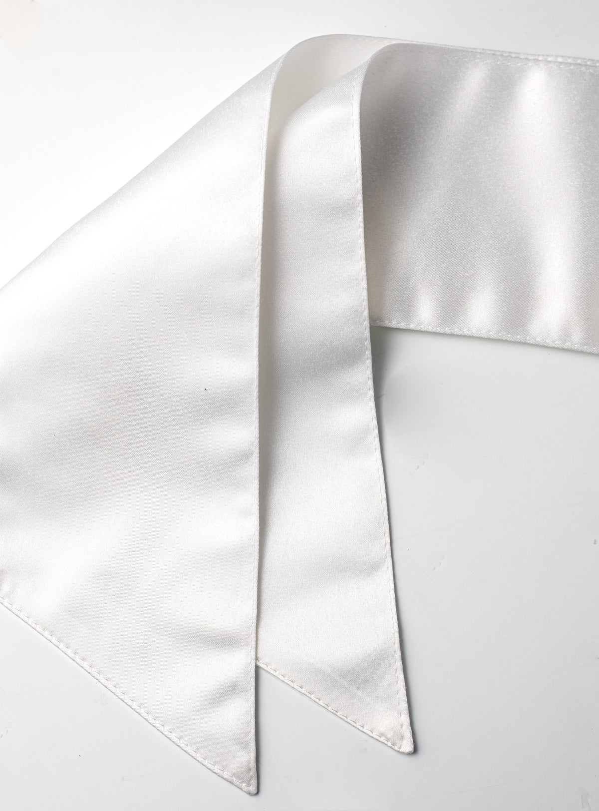 [D Stevens] 4" x 56" Satin Wreath Sash: Winter White