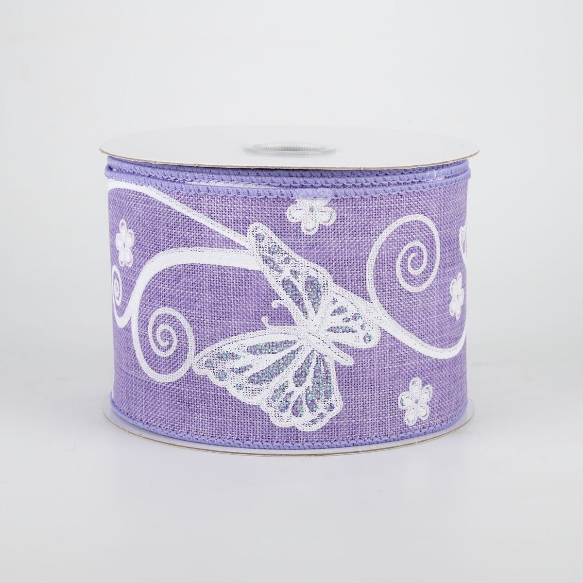 2.5" Iridescent Butterflies Ribbon: Lavender (10 Yards)