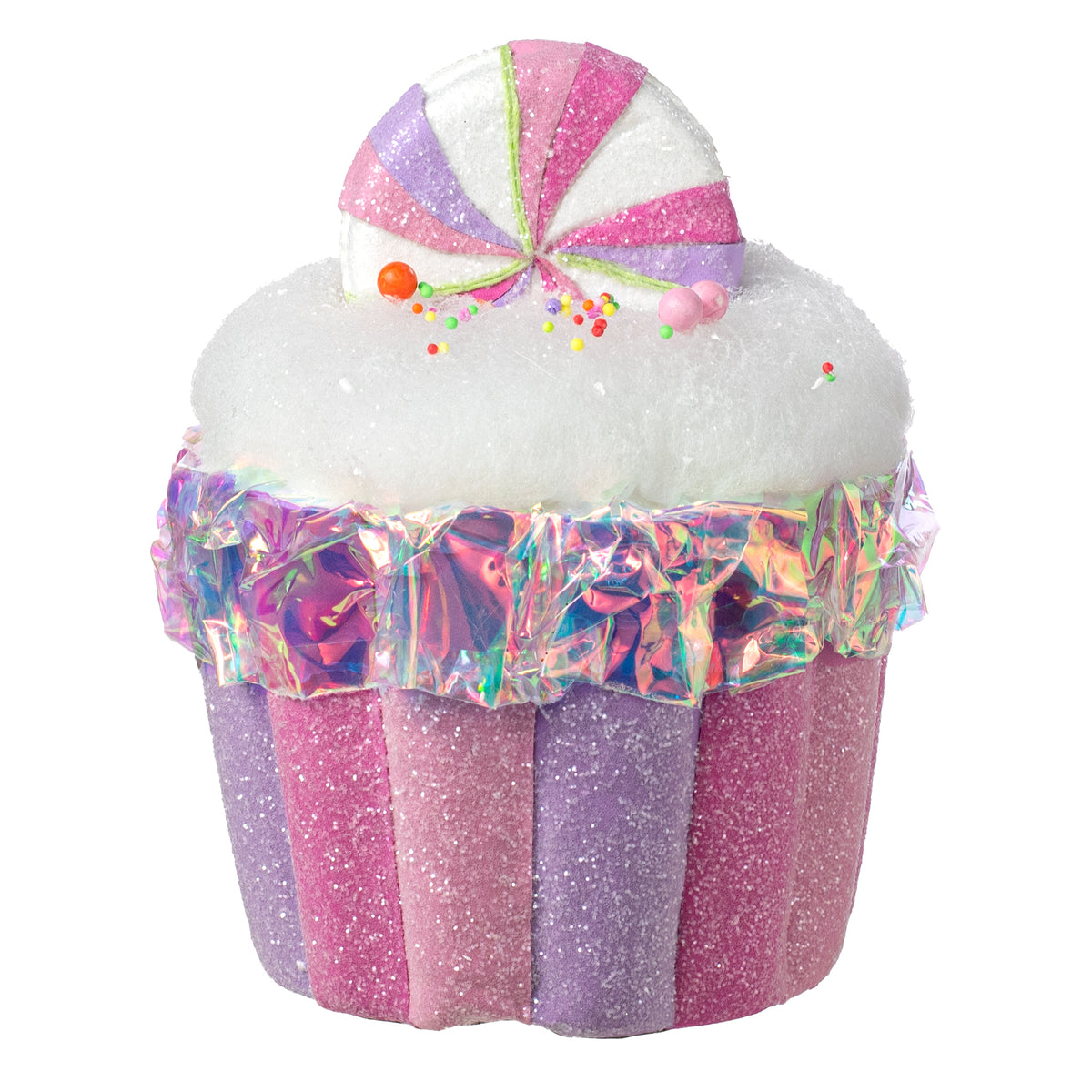 8" Iridescent Cupcake Decor: Pastel Candy Item Number: 86199PKPU