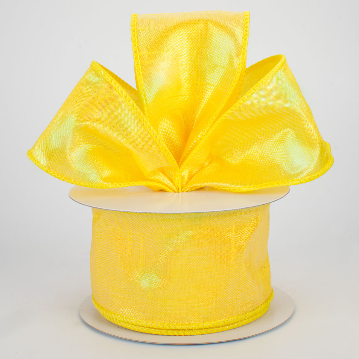 2.5" Iridescent Dupioni Ribbon: Goldenrod (10 Yards) Lifestyle Photo