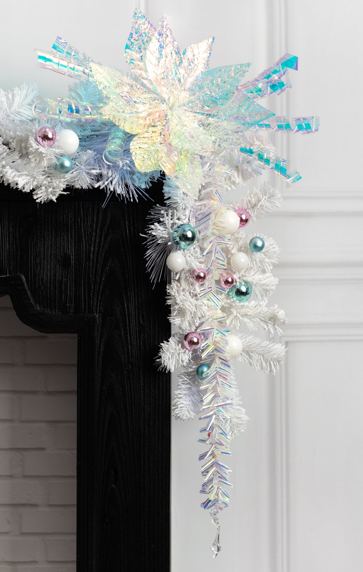 28" Iridescent Foil Icicle Ornament Lifestyle Photo