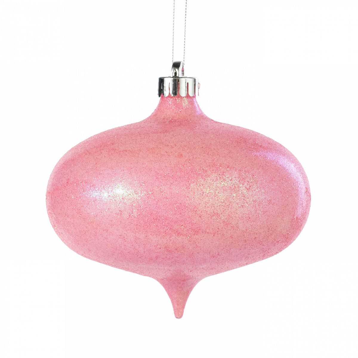 6" Iridescent Glitter Onion Shape Ornament: Candy Pink Item Number: 85949PK