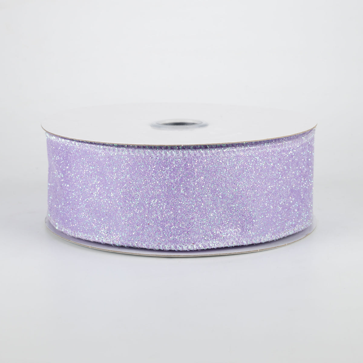 1.5" Iridescent Glitter Satin Ribbon: Lavender (10 Yards)