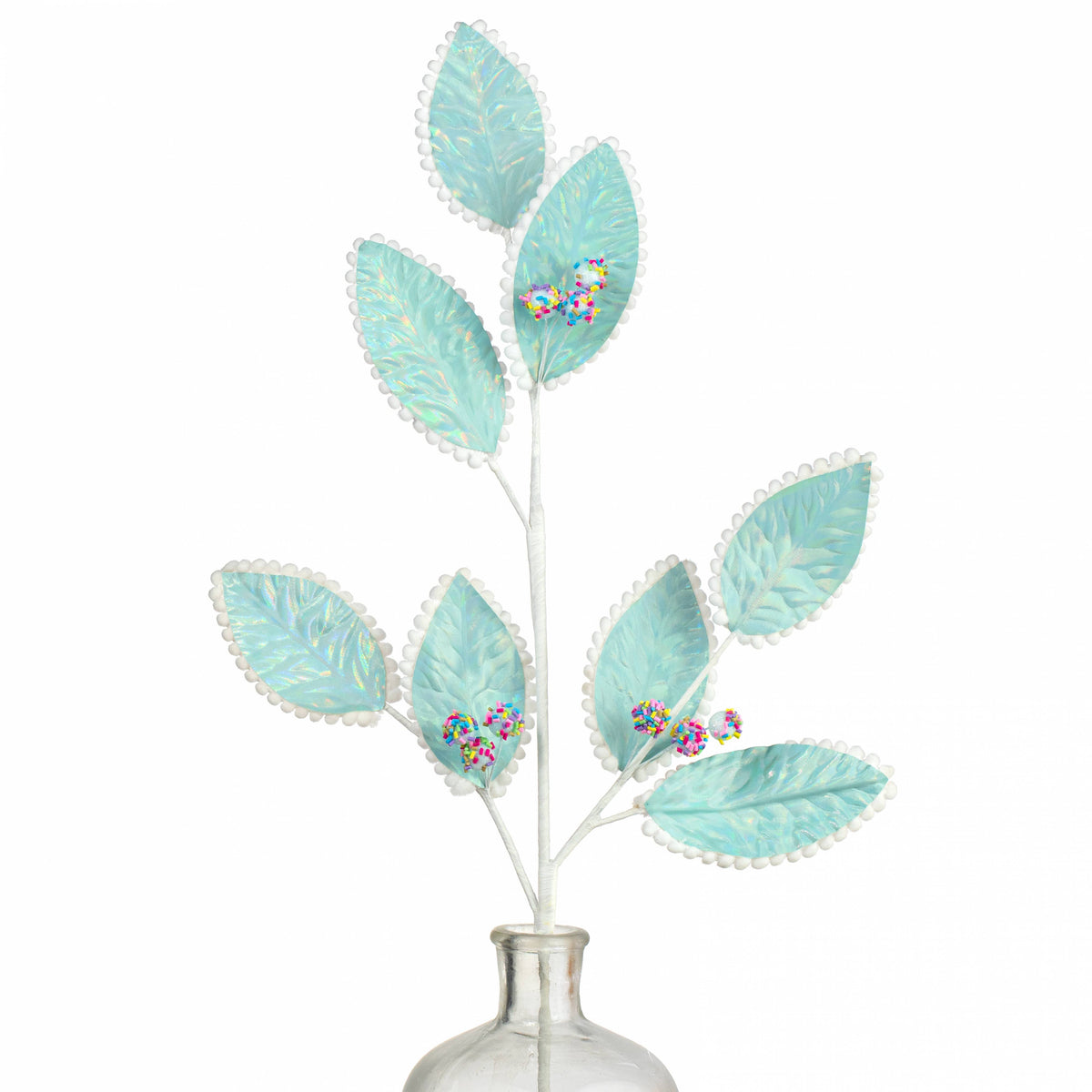 28" Iridescent Leaves & Sprinkles Spray: Blue Item Number: 86058BL