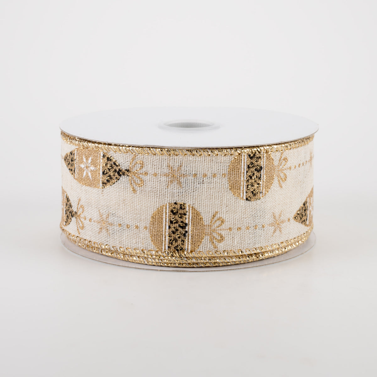 1.5" Ivory Cheetah Print Ornament Ribbon (10 Yards)