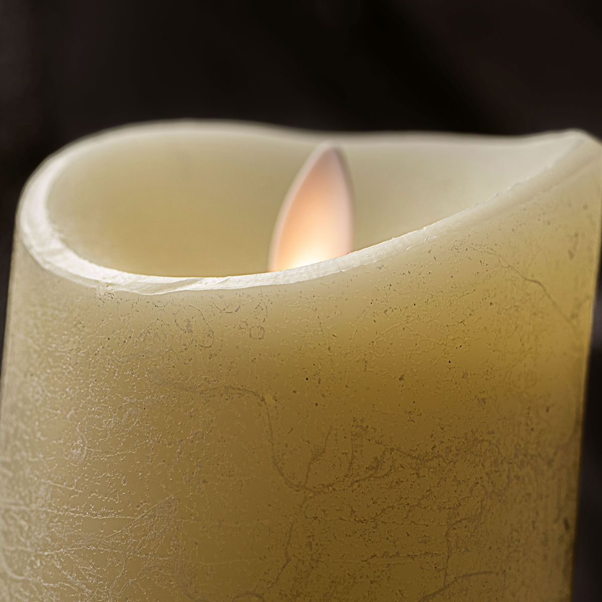 6" x 3" Ivory Flameless Candle detail photo 3