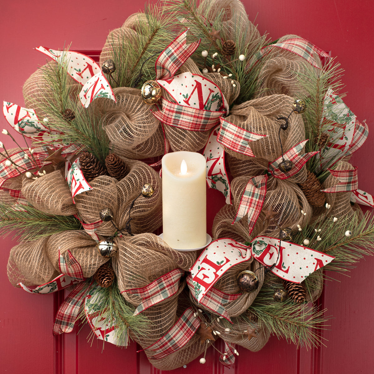 6" x 3" Ivory Flameless Candle detail photo 5