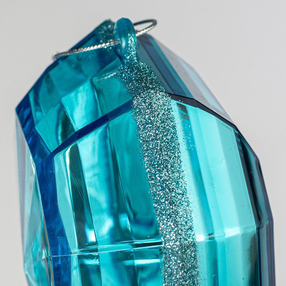 6" Jewel Gem Ornament: Aqua Blue detail photo 3