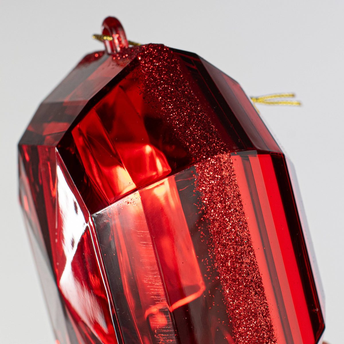 6" Jewel Gem Ornament: Red detail photo 3