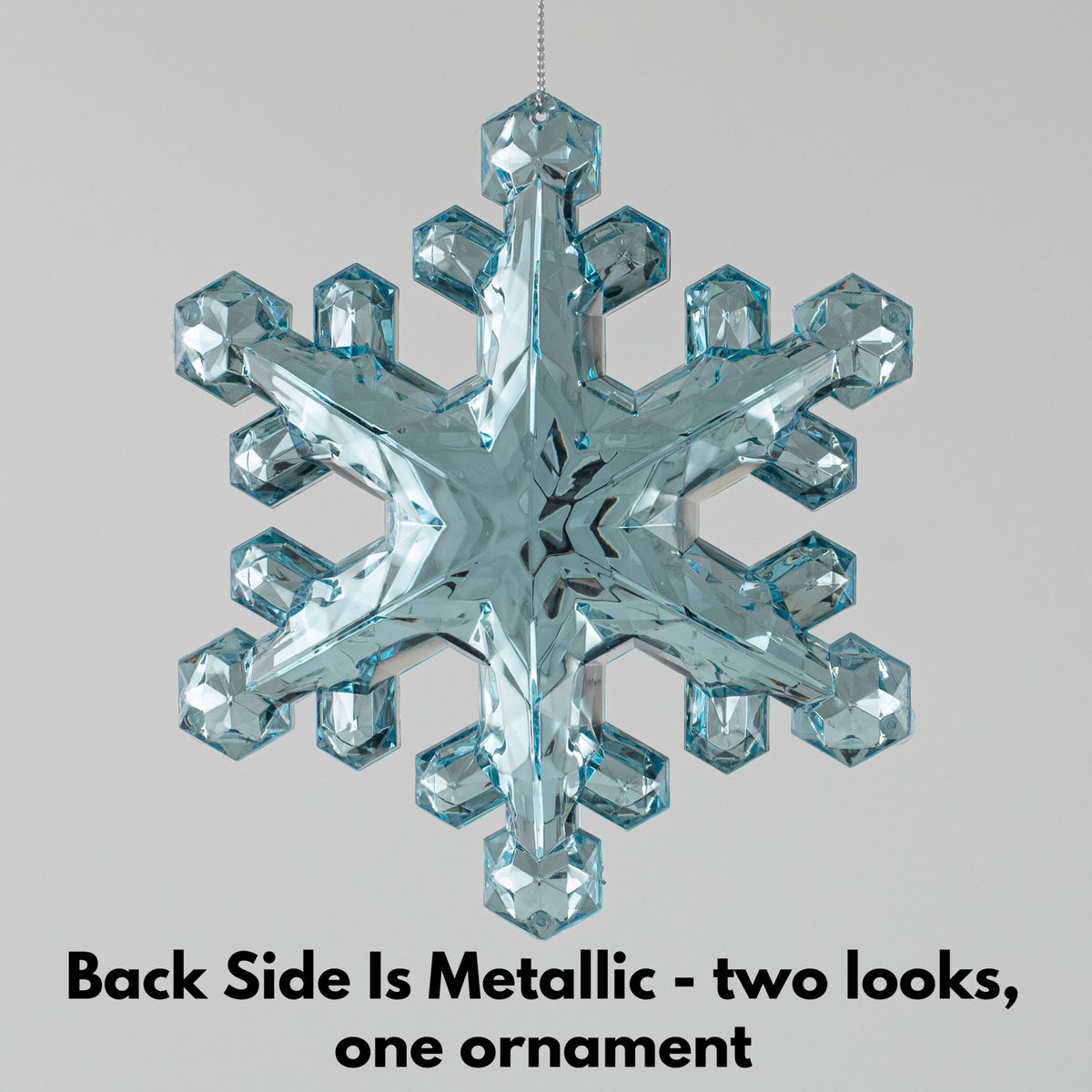 6" Jewel Snowflake Ornament: Aqua Blue detail photo 3