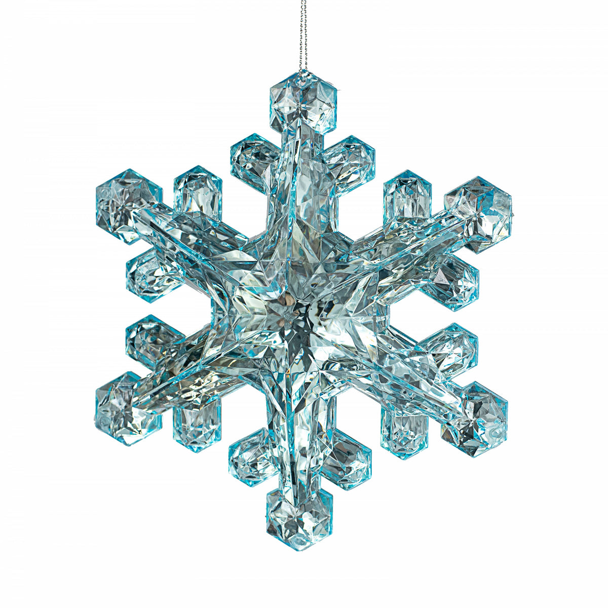 6" Jewel Snowflake Ornament: Aqua Blue Item Number: 85953BL