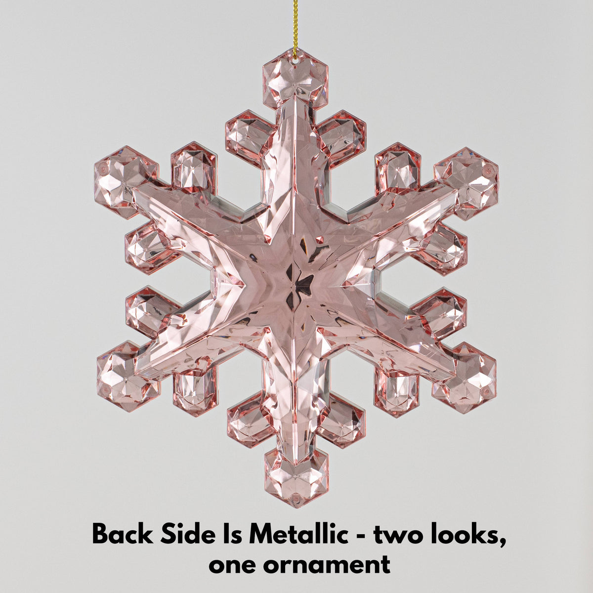 6" Jewel Snowflake Ornament: Pink detail photo 3