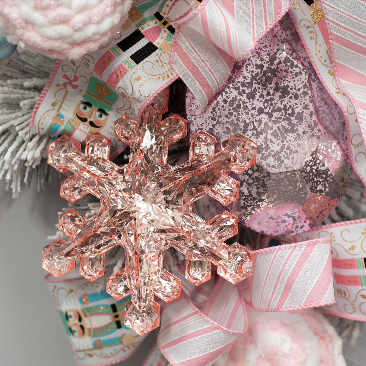 6" Jewel Snowflake Ornament: Pink detail photo 5