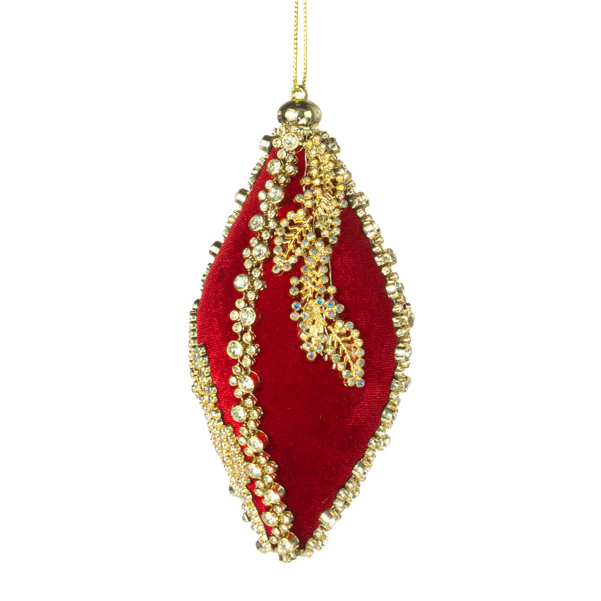 6" Jeweled Diamond Finial Ornament: Red & Gold Item Number: 2828405RD