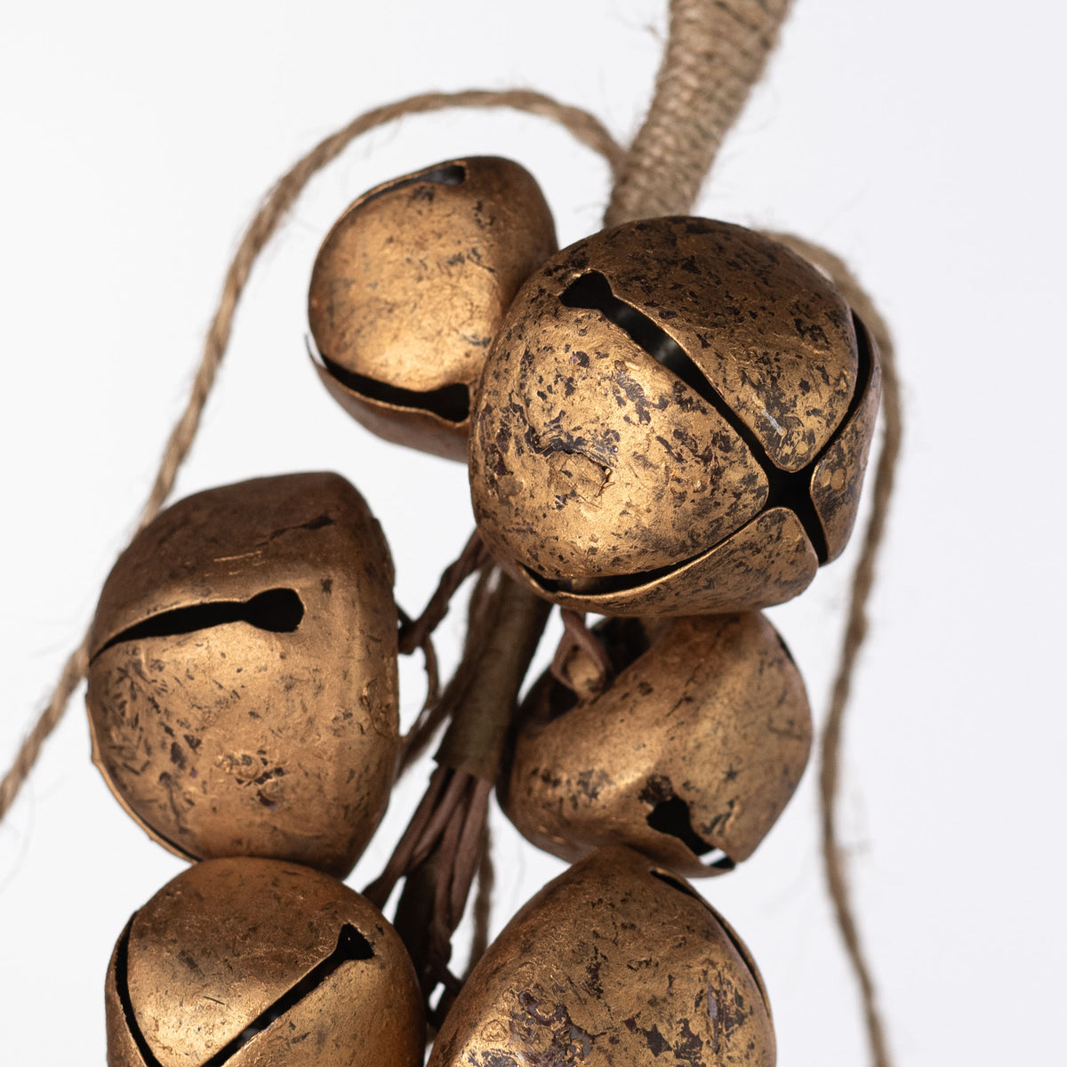 8" Jingle Bell Hanger Ornament: Antique Gold detail photo 3