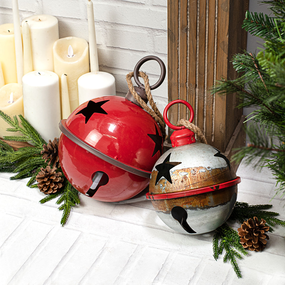 7" Jumbo Jingle Bell: Galvanized, Rust, Red Lifestyle Photo