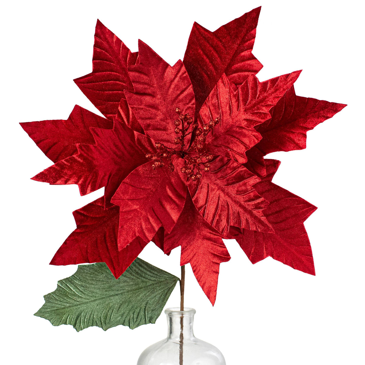 24" Jumbo Poinsettia Stem: Red Item Number: NF412324