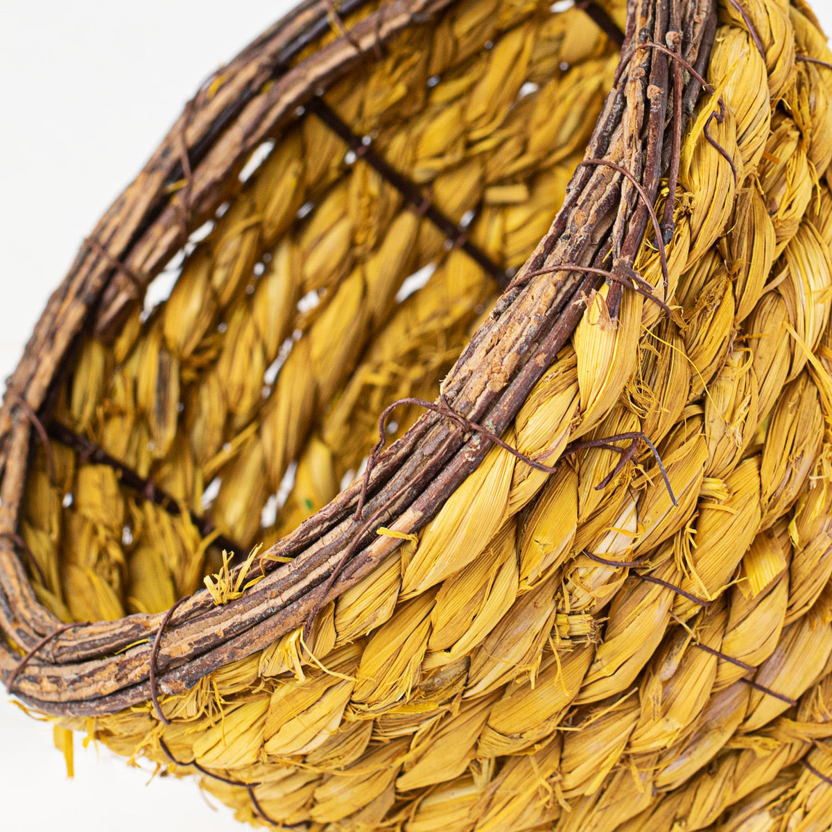 7" Jute Basket: Yellow detail photo 3