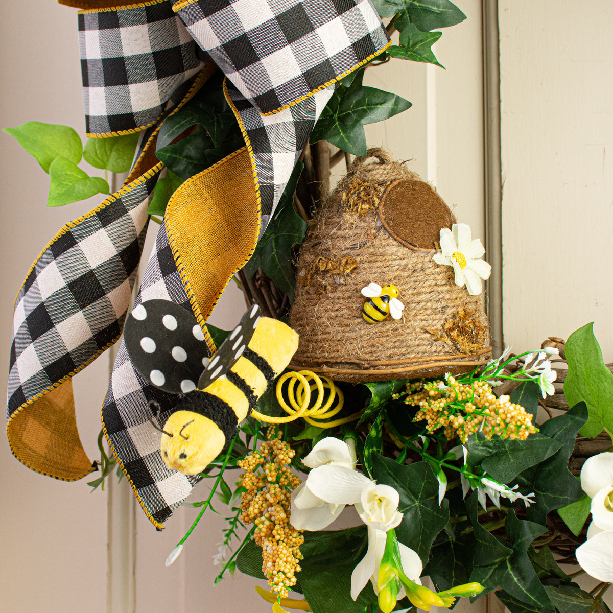 4" Jute Bee Hive Ornament Lifestyle Photo