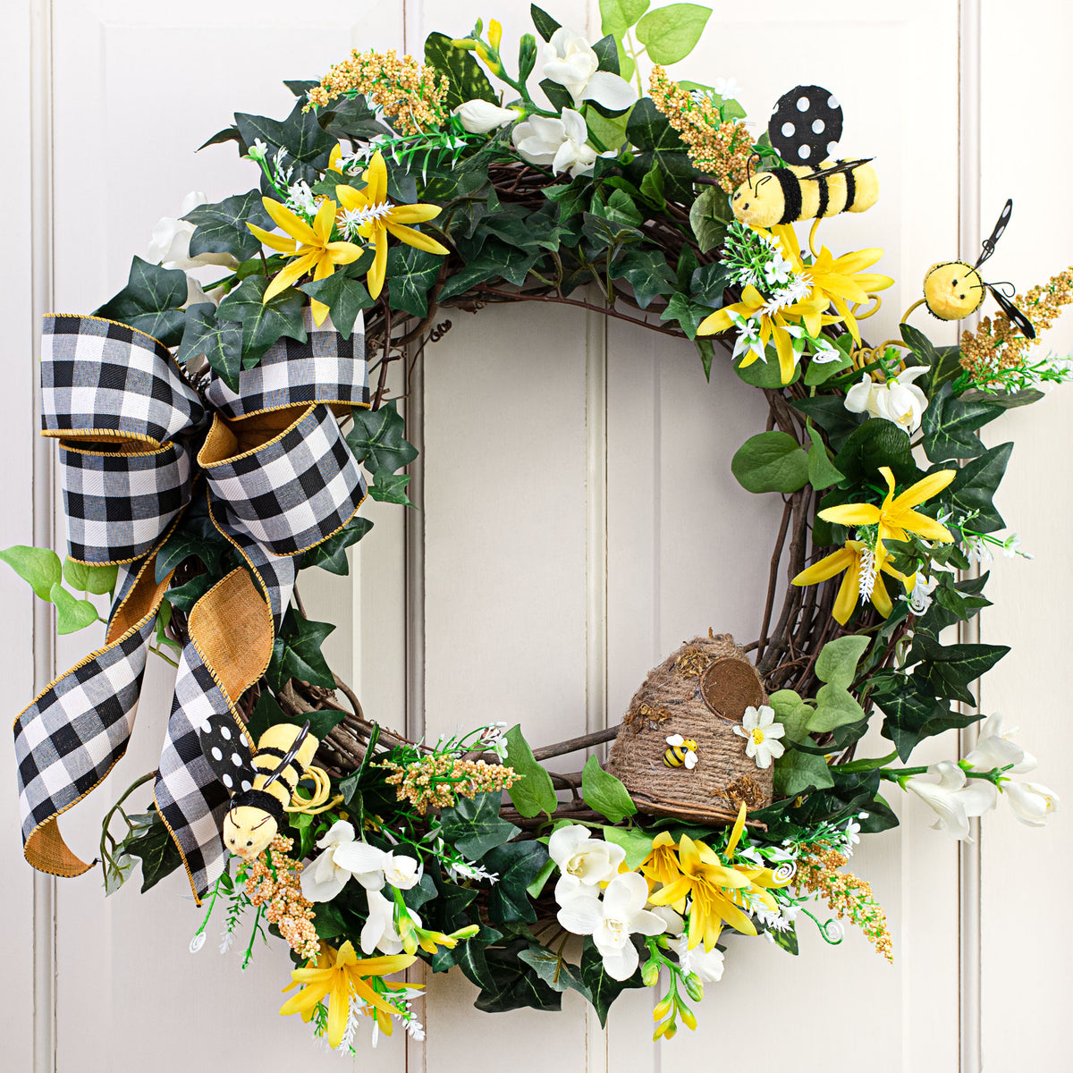 4" Jute Bee Hive Ornament detail photo 4