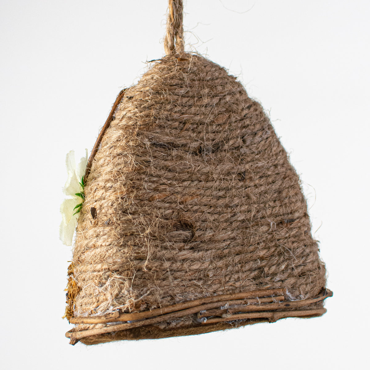 4" Jute Bee Hive Ornament detail photo 5