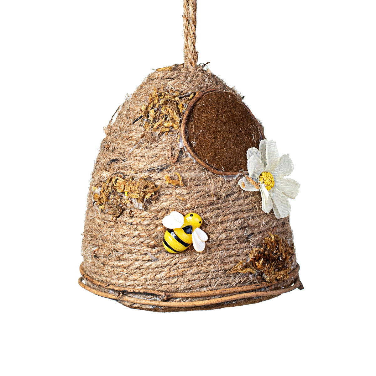 4" Jute Bee Hive Ornament Item Number: 63124BN