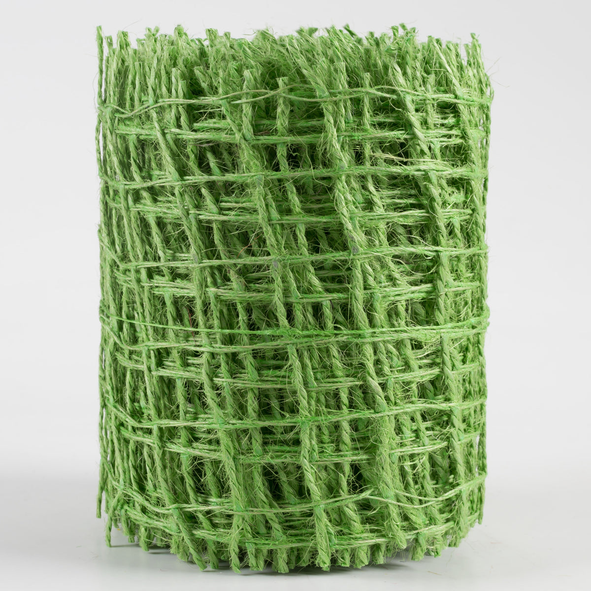 4" Jute Check Weave Ribbon: Lime Green (10 Yards)