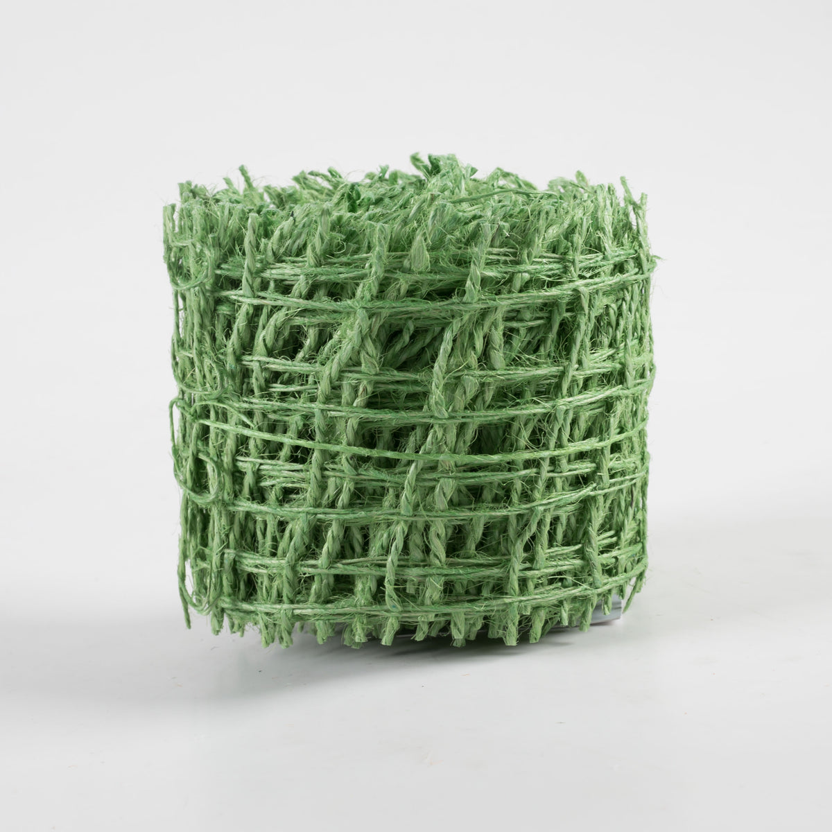 2.5" Jute Check Weave Ribbon: Lime Green (10 Yards)