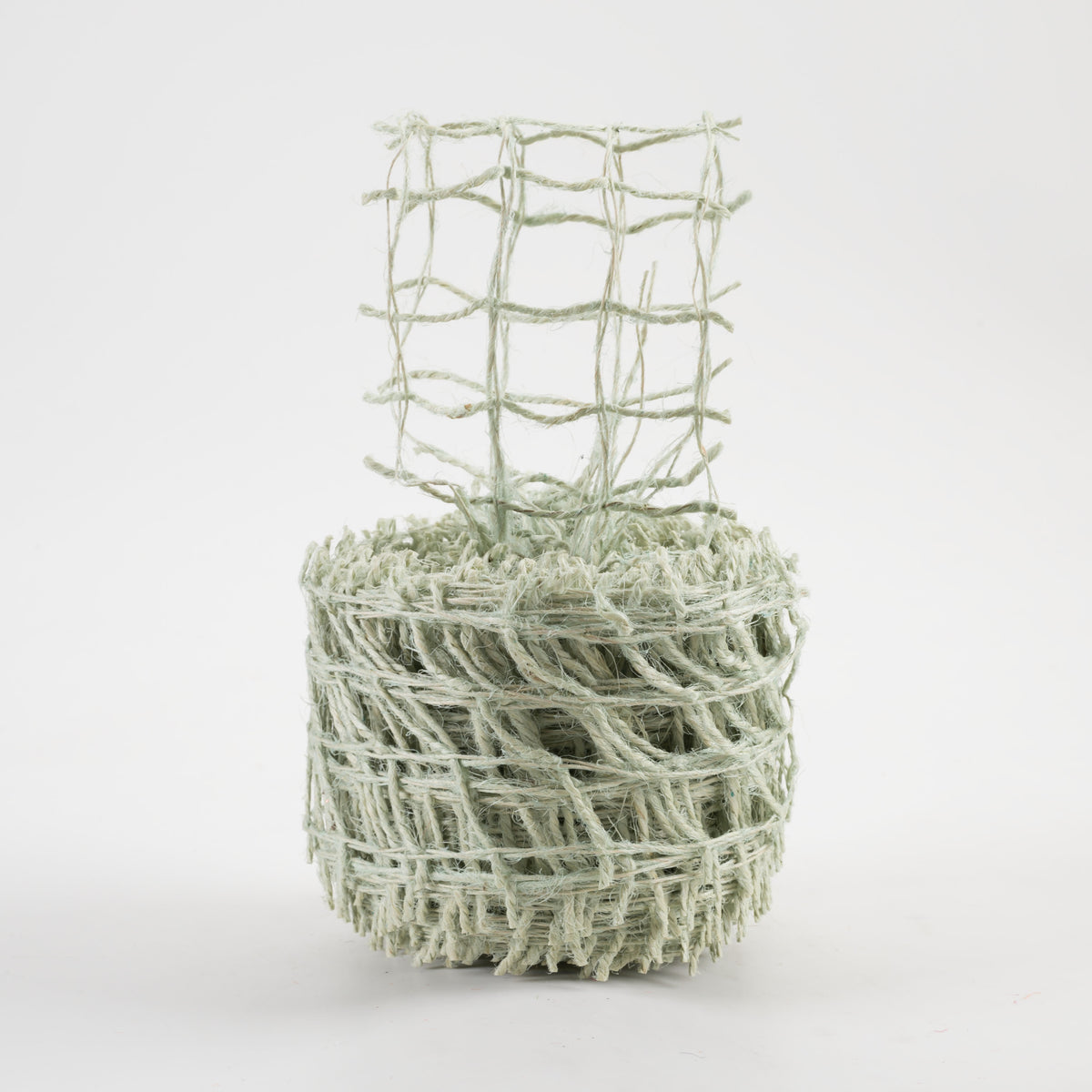2.5" Jute Check Weave Ribbon: Mint Green (10 Yards) Lifestyle Photo