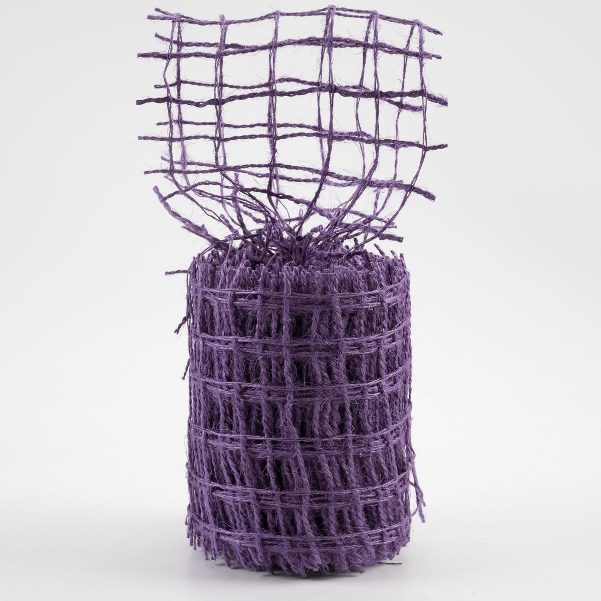 4" Jute Check Weave Ribbon: Purple (10 Yards) Lifestyle Photo