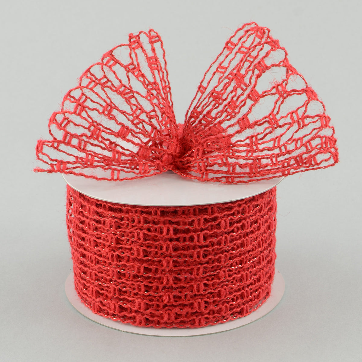 2.5" Jute Mesh Ribbon: Red (10 Yards) Lifestyle Photo