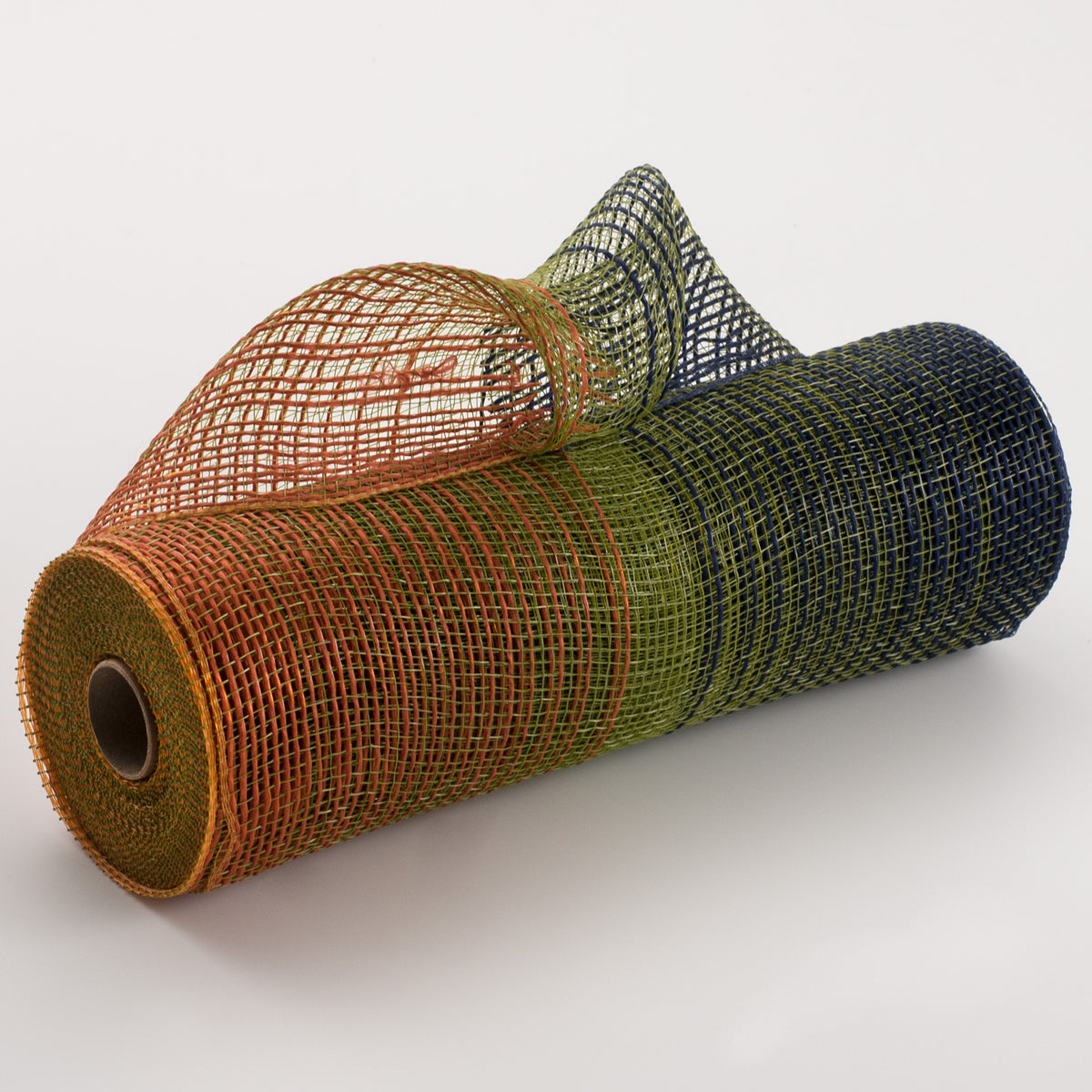 10" Jute Ombré Deco Mesh: Orange, Moss & Navy Item Number: XB108310-27