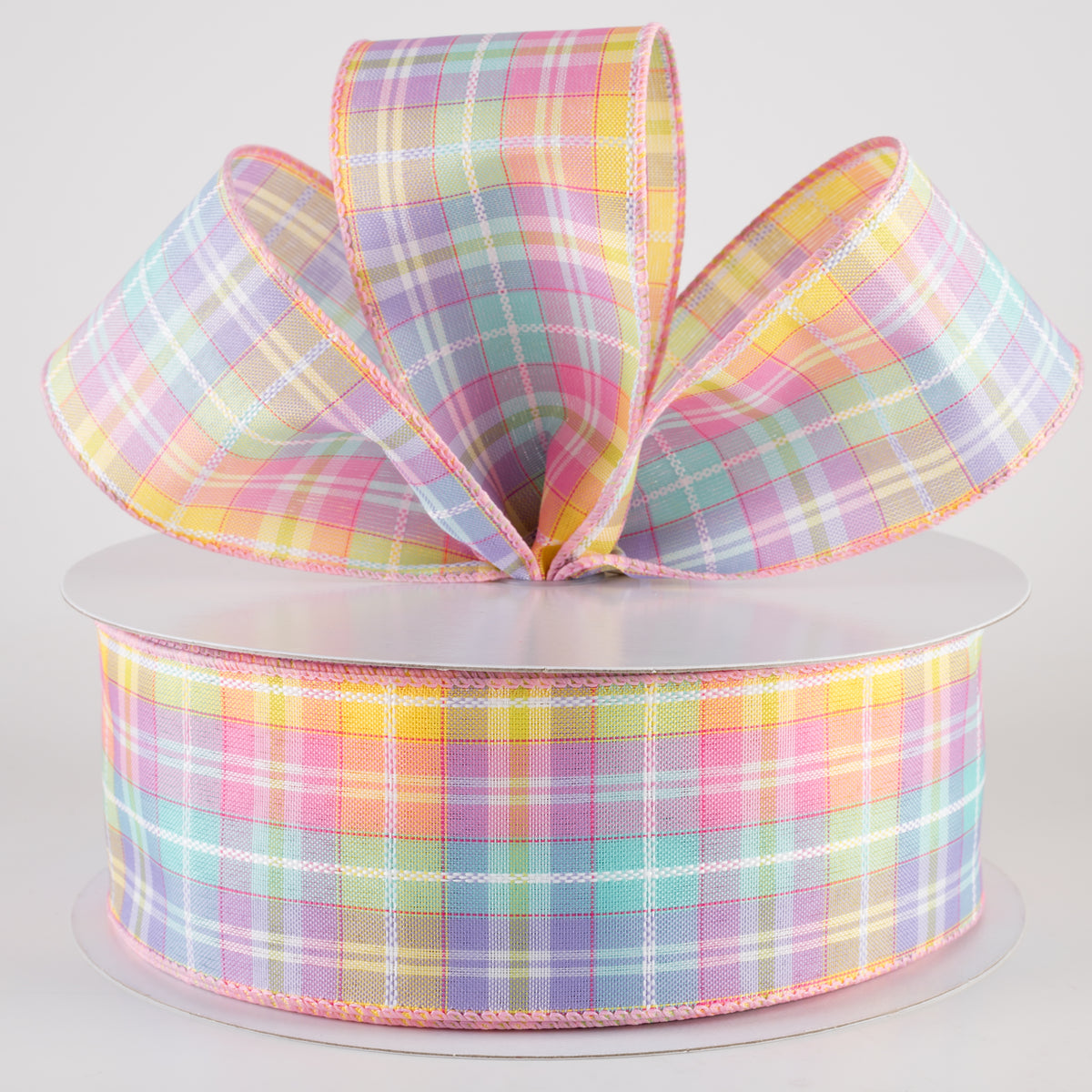 2.5" Kennedy Plaid Ribbon: Pastel (50 Yards) Lifestyle Photo
