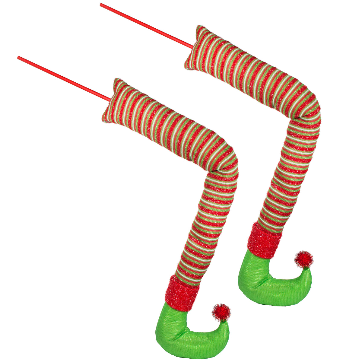 38" Knit Elf Legs: Red, White, Lime (Set of 2) Item Number: XC992430