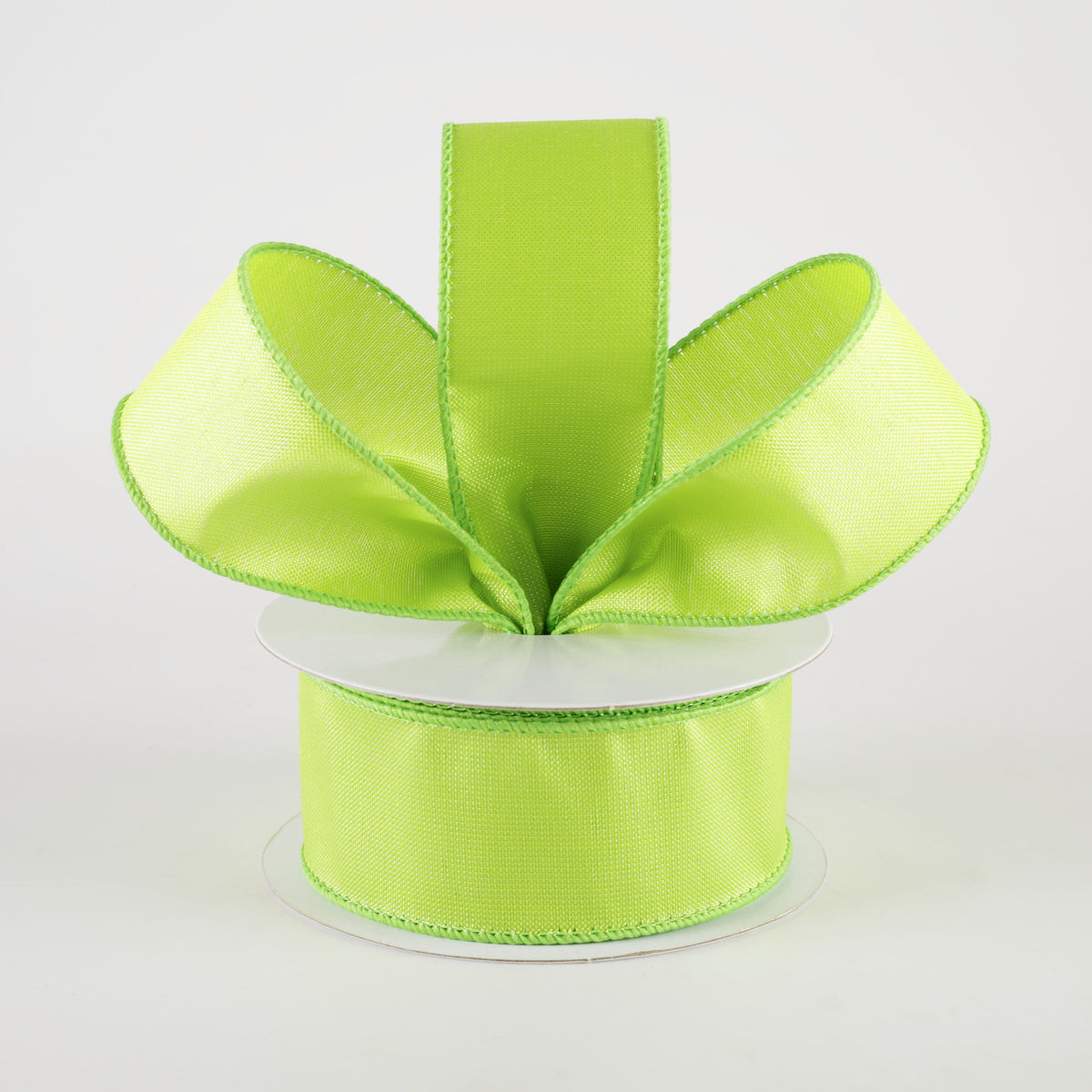 1.5" Lala Iridescent Solid Ribbon: Lime Green (10 Yards) detail photo 3